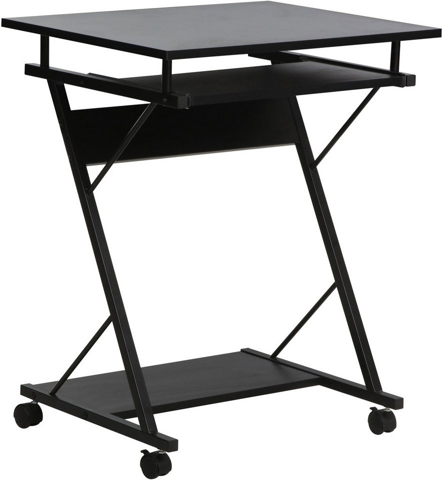 INOSIGN Computertisch ERVIE, Rolltisch, Laptoptisch, stabiles Metallgestell, mit Tastaturauszug, 60x73 cm von INOSIGN