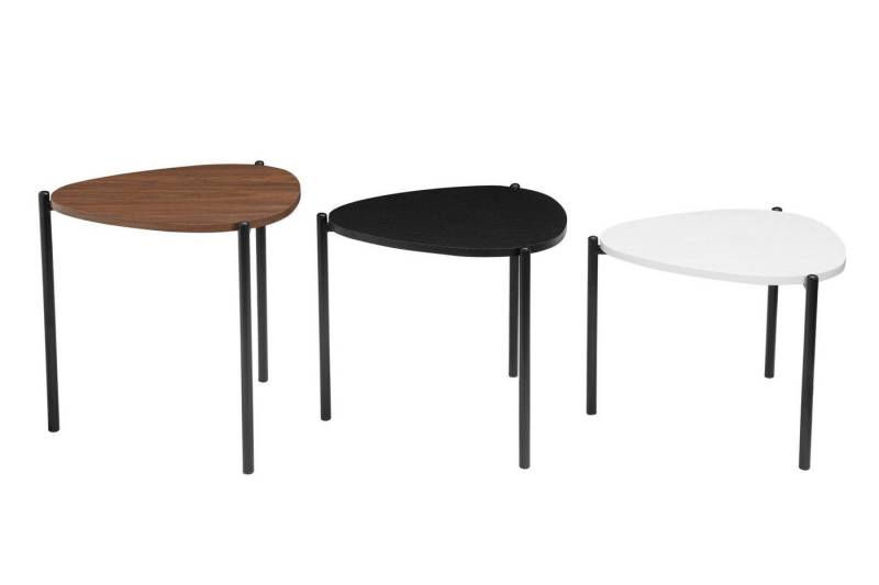 INOSIGN Couchtisch Alek, modernes 3tlg. Tischset walnuß, weiß und schwarz von INOSIGN