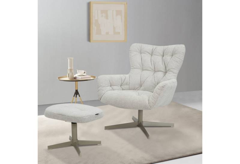 INOSIGN Drehsessel VERGAS Ohrensessel mit Hocker im Set, Relaxsessel mit 360-Grad-Drehfunktion u. Hocker, Web-Stoff von INOSIGN