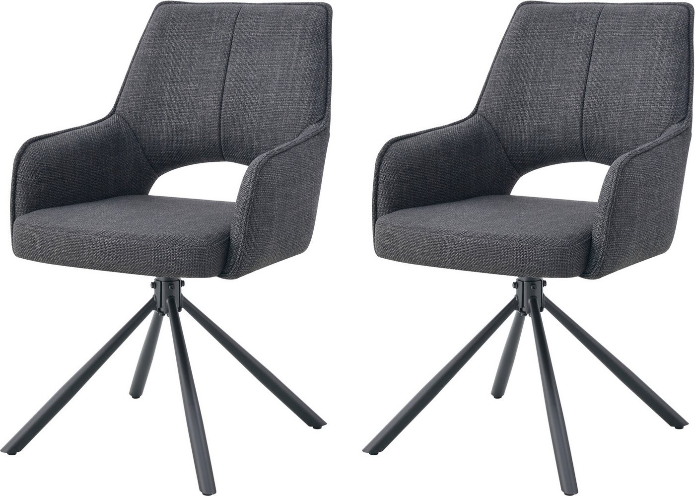 INOSIGN Drehstuhl BELLEVILLE, 2er Set, mit Metallgestell in matt schwarz (Set, 2 St) von INOSIGN