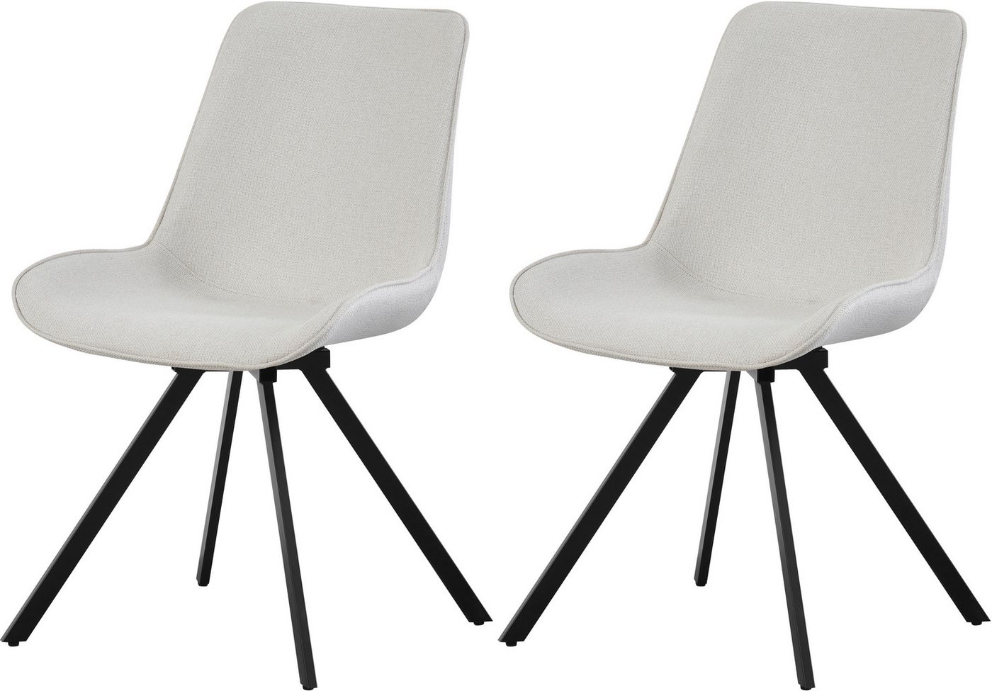 INOSIGN Drehstuhl INUVIK, 2er Set, mit Metallgestell in matt schwarz (Set, 2 St), in verschiedenen Farben, Belsatbarkeit pro Stuhl 120 kg, 360° drehbar von INOSIGN