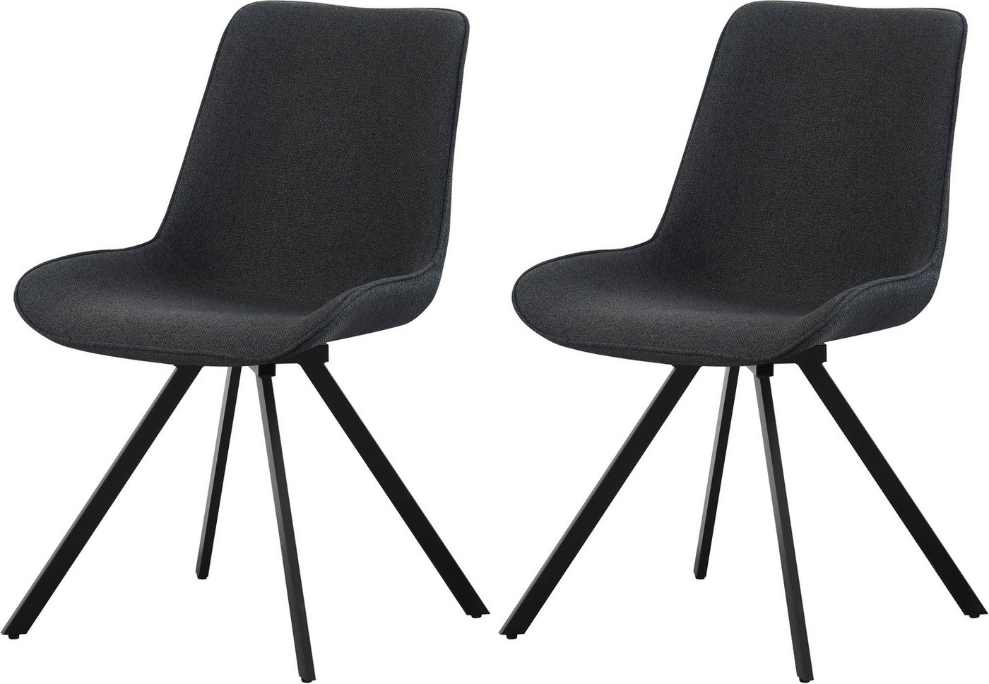 INOSIGN Drehstuhl INUVIK, 2er Set, mit Metallgestell in matt schwarz (Set, 2 St), in verschiedenen Farben, Belsatbarkeit pro Stuhl 120 kg von INOSIGN