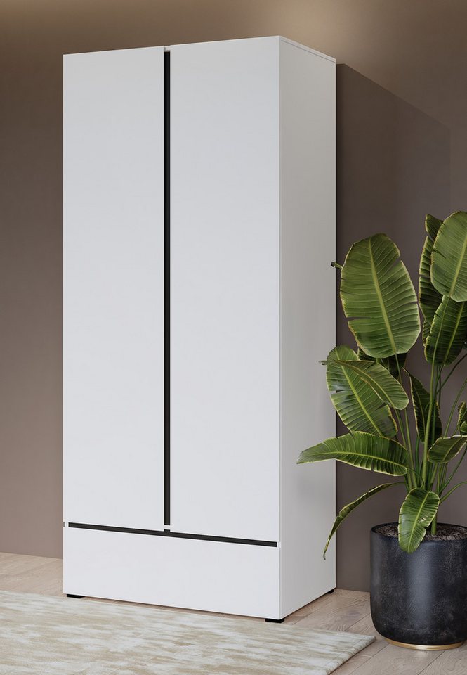 Home affaire Drehtürenschrank Cross, moderner griffloser Kleiderschrank Wäscheschrank mit Schublade, Garderobe, Türen Home affaire Drehtürenschrank Cross, moderner griffloser Kleiderschrank Wäscheschrank mit Schublade, Garderobe, Türen von Home affaire