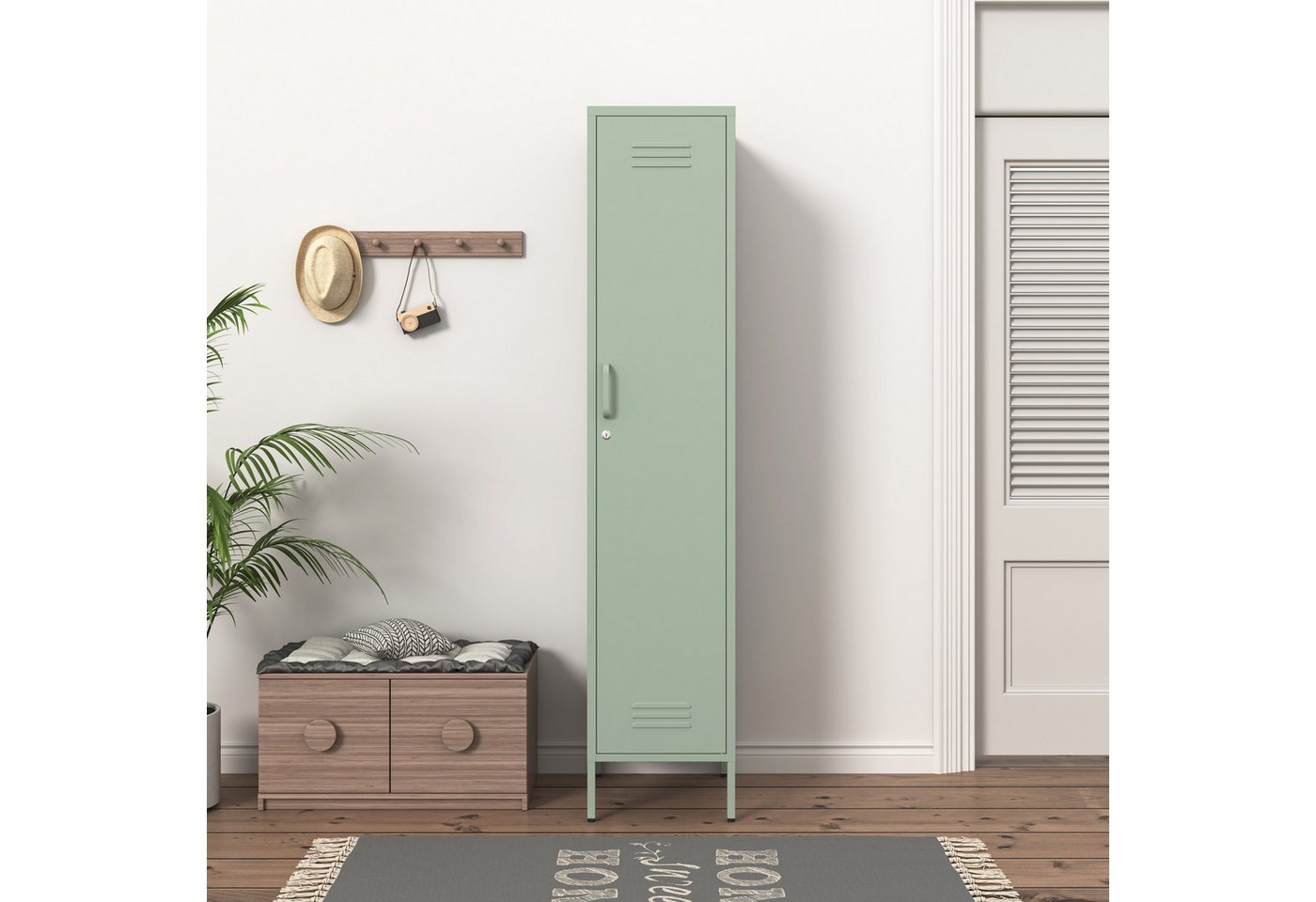 INOSIGN Drehtürenschrank Kleiderschrank Schrank Metallschrank Mehrzweckschrank Siena (in 4 Farben aus Metall) in der Höhe verstellbar, abschließbar von INOSIGN
