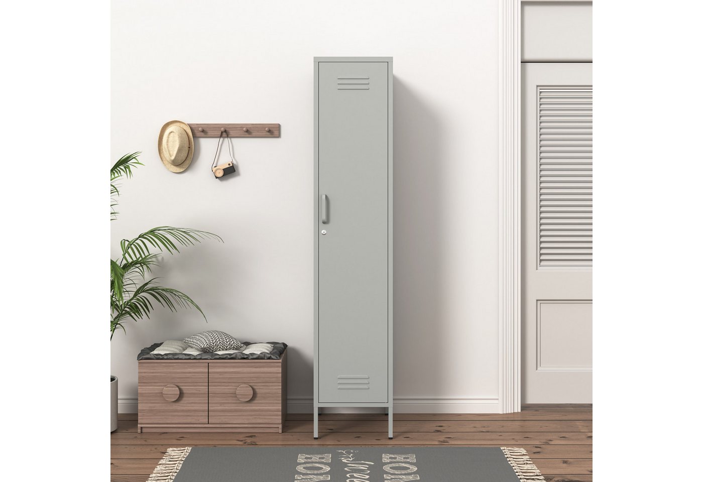 INOSIGN Drehtürenschrank Siena Kleiderschrank Schrank Metallschrank Mehrzweckschrank Spind (in 4 Farben aus Metall Stahlschrank) in der Höhe verstellbar, abschließbar von INOSIGN