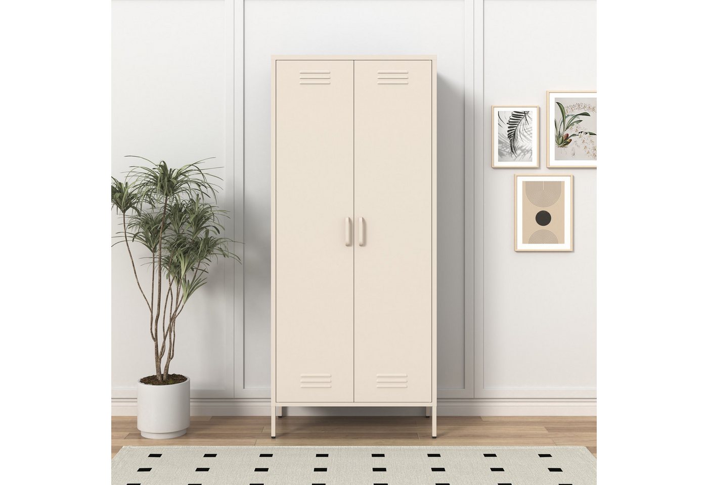 INOSIGN Drehtürenschrank Kleiderschrank Schrank Metallschrank Mehrzweckschrank Siena (in 4 Farben aus Metall) in der Höhe verstellbar, abschließbar von INOSIGN