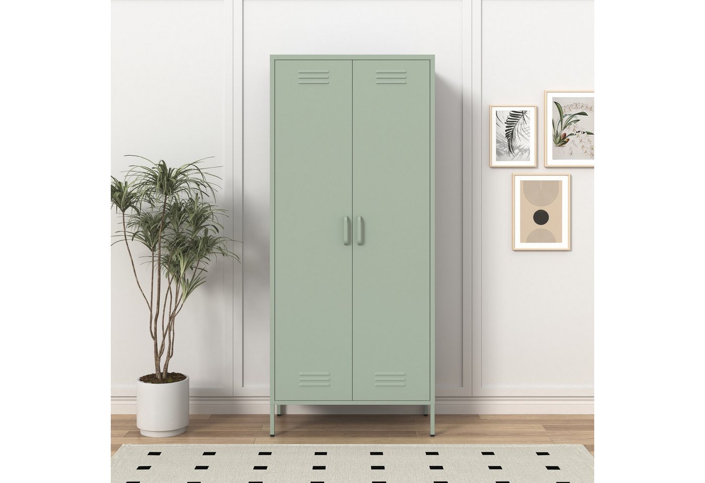 INOSIGN Drehtürenschrank Kleiderschrank Schrank Metallschrank Mehrzweckschrank Siena Spind (in 4 Farben aus Metall) in der Höhe verstellbar, abschließbar von INOSIGN