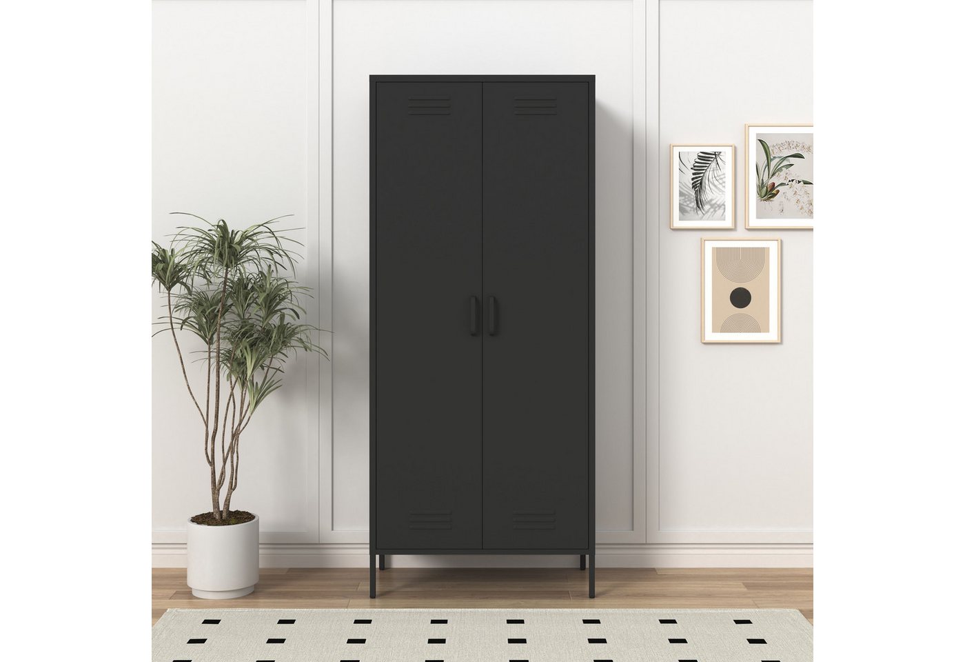 INOSIGN Drehtürenschrank Kleiderschrank Schrank Metallschrank Mehrzweckschrank Siena (in 4 Farben aus Metall) in der Höhe verstellbar, abschließbar von INOSIGN