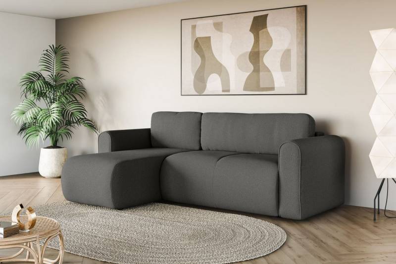 INOSIGN Ecksofa Zacharia wahlweise Schlafsofa mit Bettkasten, B/T/H 250/166/86 cm, L-Form mit Wellenunterfederung, Recamiere beidseitig montierbar von INOSIGN
