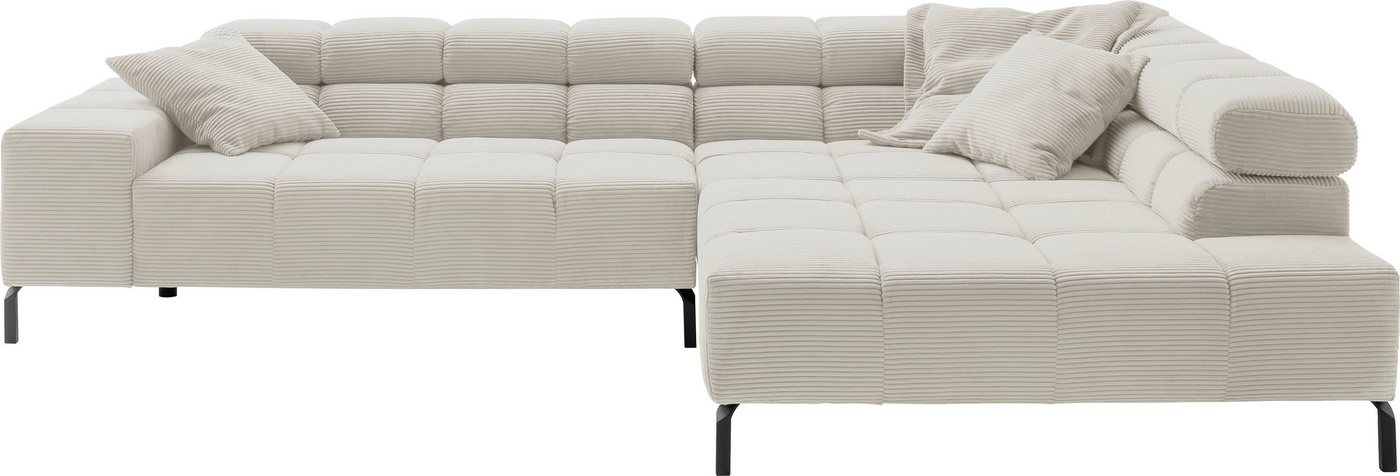 INOSIGN Ecksofa Ancona New, wahlweise motorische Sitztiefenverstellung, auch Cord, feine Steppung, mit Kopfteilverstellung, 3 Zierkissen, L-Form INOSIGN Ecksofa Ancona New, wahlweise motorische Sitztiefenverstellung, auch Cord, feine Steppung, mit Kopfteilverstellung, 3 Zierkissen, L-Form von INOSIGN