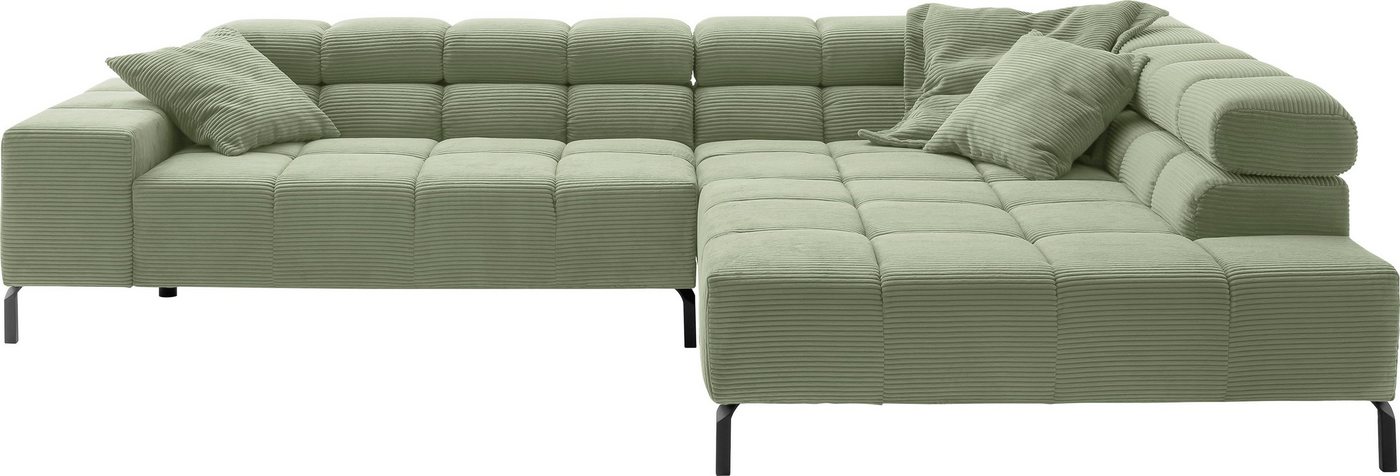 INOSIGN Ecksofa Ancona New, wahlweise motorische Sitztiefenverstellung, auch in Cord, feine Steppung, mit Kopfteilverstellung, 3 Zierkissen, L-Form INOSIGN Ecksofa Ancona New, wahlweise motorische Sitztiefenverstellung, auch in Cord, feine Steppung, mit Kopfteilverstellung, 3 Zierkissen, L-Form von INOSIGN