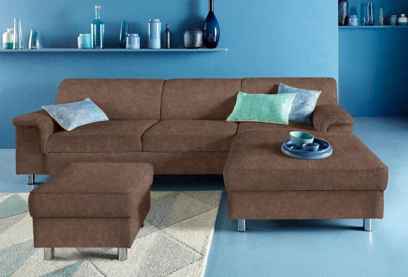 INOSIGN Ecksofa Jamie, modern und elegant, Fußhöhe 9cm, L-Form, wahlweise mit Bettfunktion von INOSIGN