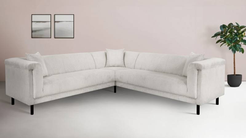 INOSIGN Ecksofa AGNIA L-Form B/T/H: 244/244/71 cm, incl. Zierkissen, gleichschenklig, auch in Cord von INOSIGN