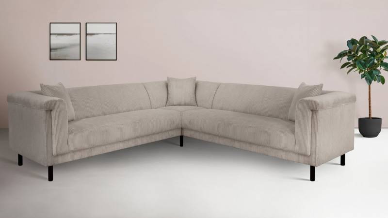 INOSIGN Ecksofa AGNIA L-Form B/T/H: 244/244/71 cm, incl. Zierkissen, gleichschenklig, auch in Cord von INOSIGN