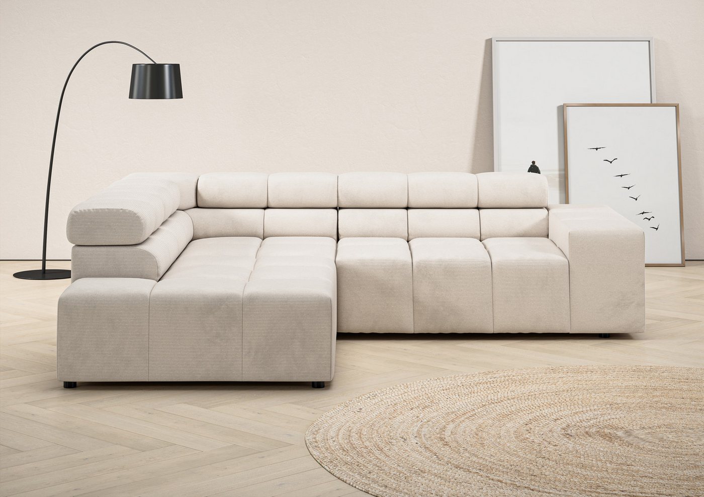 INOSIGN Ecksofa Ancona, incl. Kopfteilverstellung + 3 Zierkissen L-Form, wahlweise motorische Sitztiefenverstellung, B/T(H: 249/215/70 cm INOSIGN Ecksofa Ancona, incl. Kopfteilverstellung + 3 Zierkissen L-Form, wahlweise motorische Sitztiefenverstellung, B/T(H: 249/215/70 cm von INOSIGN