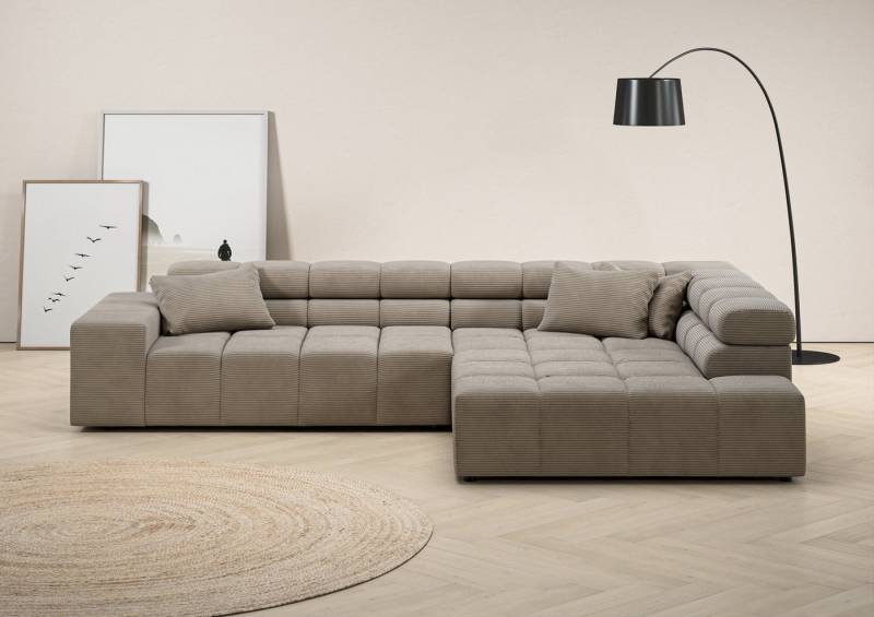 INOSIGN Ecksofa Ancona incl. Kopfteilverstellung, OTTOs Choice, Breite 319cm, L-Form, wahlweise motorische Sitztiefenverstellung, auch in Cord + Easy Care von INOSIGN