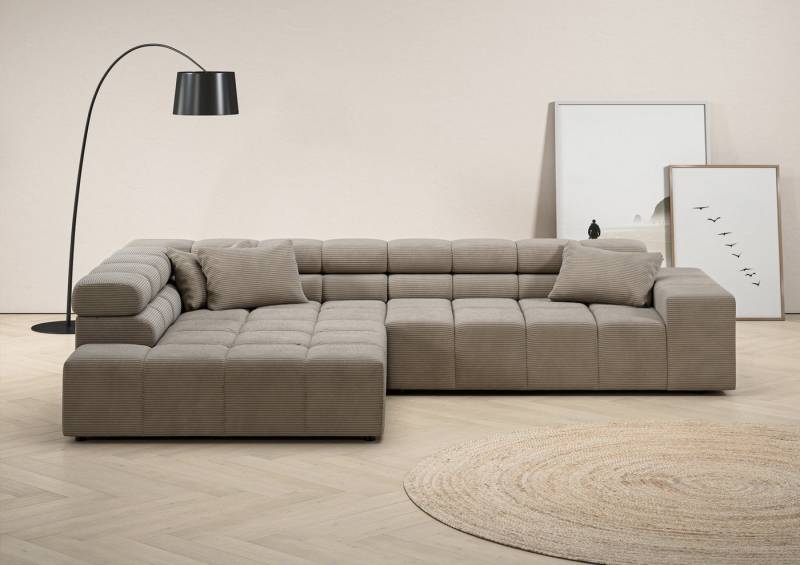 INOSIGN Ecksofa Ancona incl. Kopfteilverstellung, OTTOs Choice, Breite 319cm, L-Form, wahlweise motorische Sitztiefenverstellung, auch in Cord + Easy Care von INOSIGN