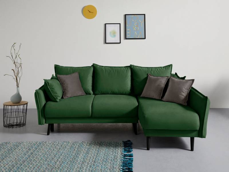 INOSIGN Ecksofa Asra L-Form, incl. Bettfunktion und Bettkasten, Seitentasche im Armteil, Federkern von INOSIGN