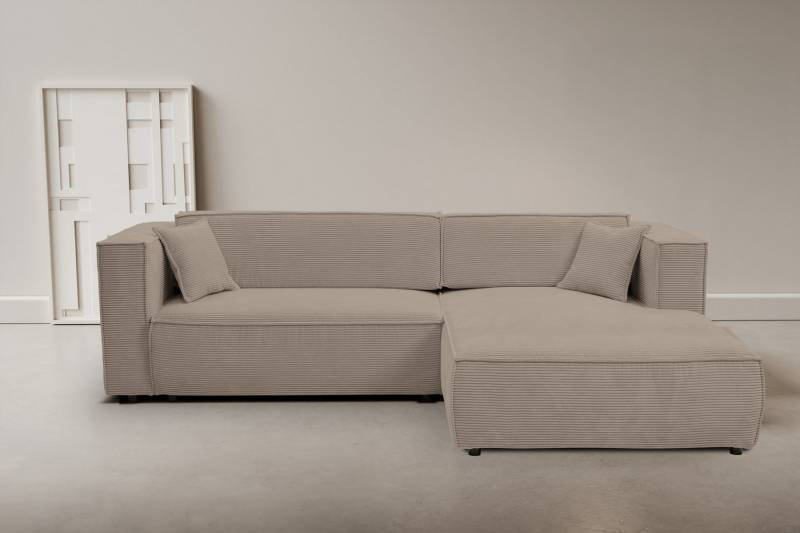WERK2 Ecksofa Atlanta, moderne Designsprache, Stellmaße 280x147cm, L-Form, Kedernaht, Design Ecksofa mit hohem Komfort, Schlaffunktion & Bettkasten von WERK2