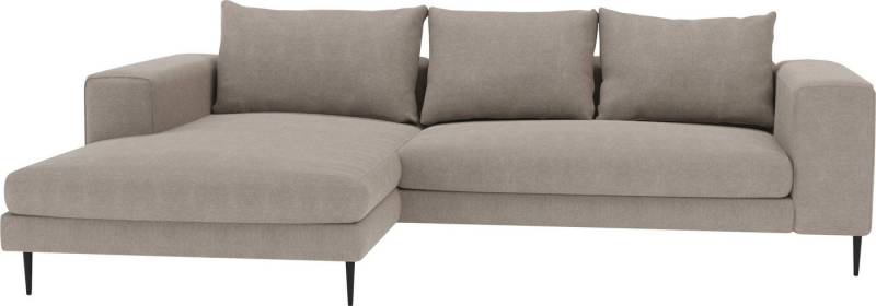 INOSIGN Ecksofa Aurora, L-Form, mit extra breiter Recamiere, 324 x 170 cm (BxT), Designsofa mit tollem Sitzkomfort, extra hohe Metallfüße schwarz von INOSIGN