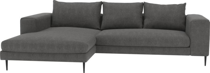 INOSIGN Ecksofa Aurora, L-Form, mit extra breiter Recamiere, 324 x 170 cm (BxT), Designsofa mit tollem Sitzkomfort, extra hohe Metallfüße schwarz von INOSIGN
