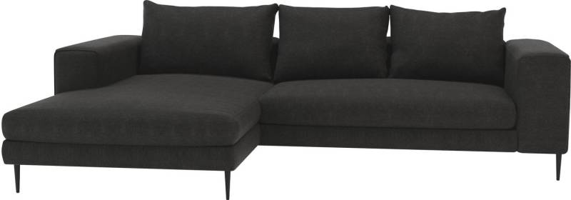 INOSIGN Ecksofa Aurora, L-Form, mit extra breiter Recamiere, 324 x 170 cm (BxT), Designsofa mit tollem Sitzkomfort, extra hohe Metallfüße schwarz von INOSIGN