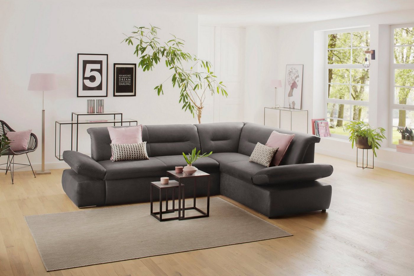 INOSIGN Ecksofa Avesa L-Form, Wahlweise mit Arm- und Bettfunktion, B/T/H: 275/211/80 cm von INOSIGN