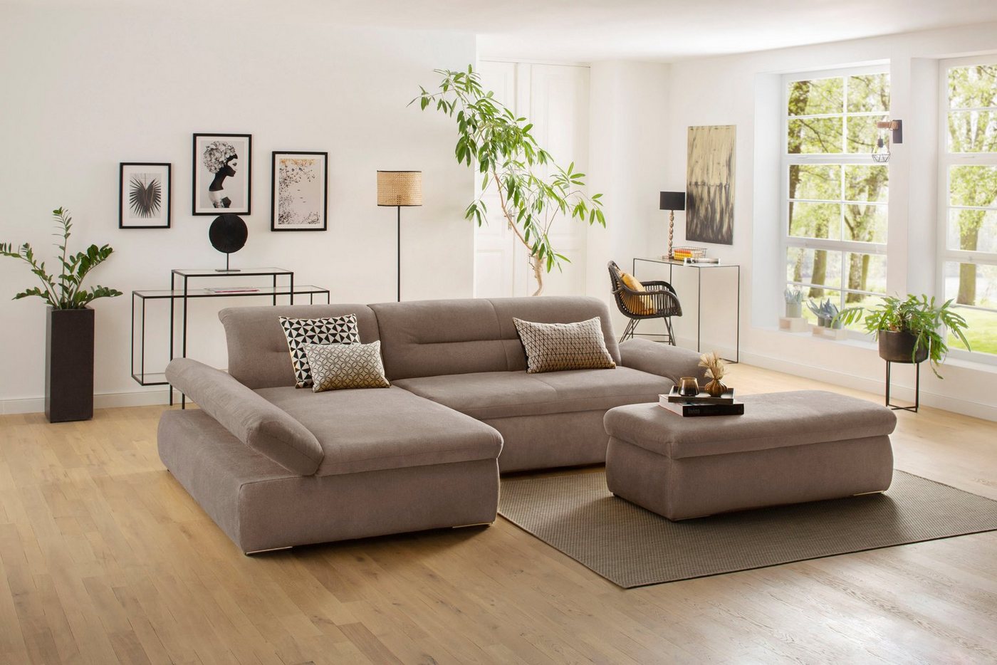 INOSIGN Ecksofa Avesa L-Form, Wahlweise mit Armteilvertsellung und Bettfunktion, B/T/H: 300/172/80cm von INOSIGN