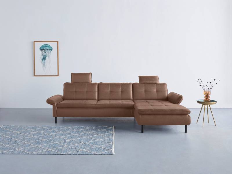 INOSIGN Ecksofa Birkholm L-Form, Armlehnverstellung, auch in Easy Clean Bezug - mit Wasser zu reinigen von INOSIGN