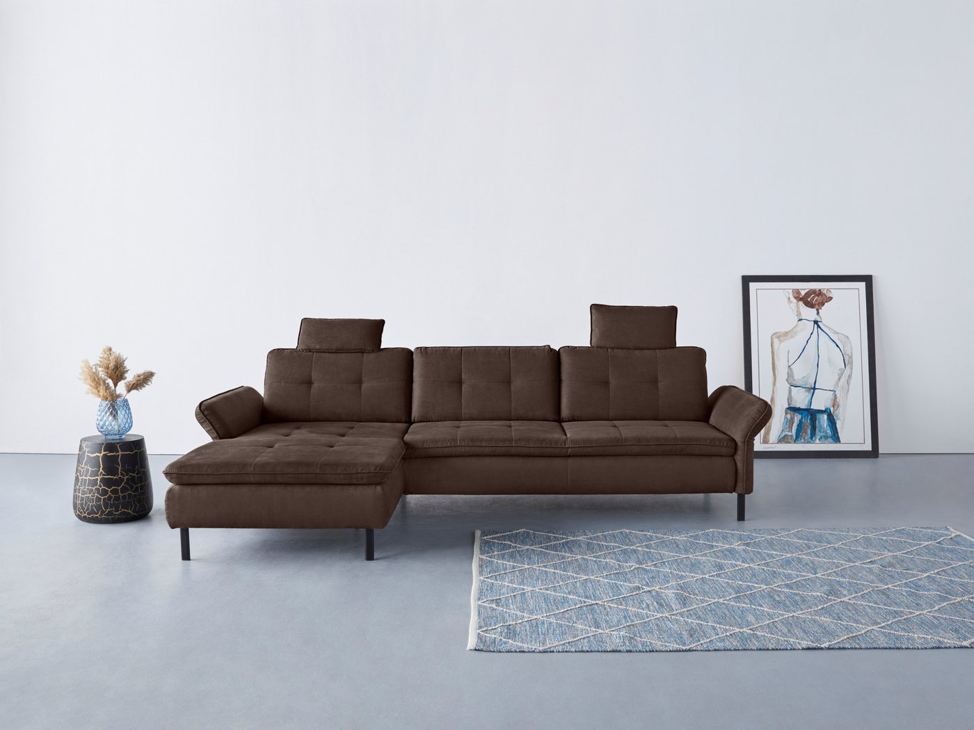 INOSIGN Ecksofa Birkholm L-Form, Armlehnverstellung, auch in Easy Clean Bezug - mit Wasser zu reinigen von INOSIGN
