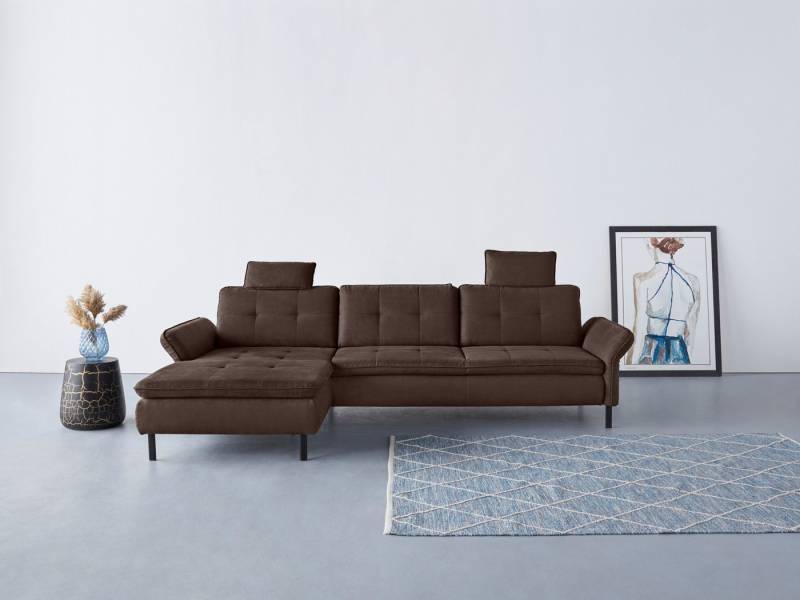 INOSIGN Ecksofa Birkholm L-Form, Armlehnverstellung, auch in Easy Clean Bezug - mit Wasser zu reinigen von INOSIGN