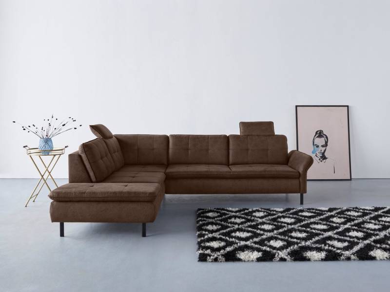 INOSIGN Ecksofa Birkholm L-Form, Armlehnverstellung, auch in Easy Clean Bezug - mit Wasser zu reinigen von INOSIGN