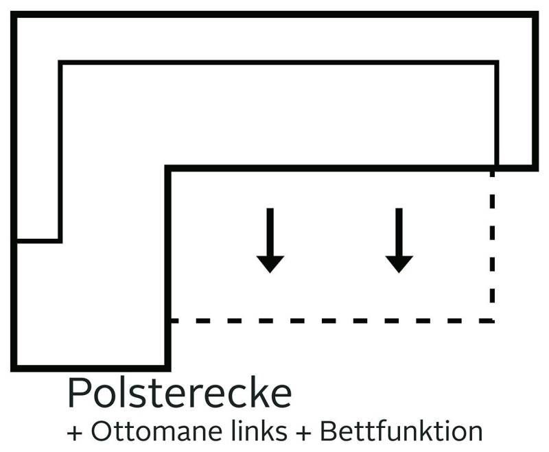 INOSIGN Ecksofa Bono L-Form, mit Ottomane, wahlweise mit Bettfunktion von INOSIGN