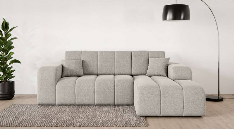 INOSIGN Ecksofa CASSY L-Form, Schlafsofa mit Bettkasten, Maße B/T/H: 245/165/88 cm, mit 2 Rückenkissen, Recamiere rechts oder links bestellbar von INOSIGN