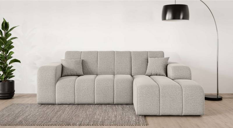 INOSIGN Ecksofa CASSY L-Form, Schlafsofa mit Bettkasten, Maße B/T/H: 245/165/88 cm, mit 2 Rückenkissen, Recamiere rechts oder links bestellbar von INOSIGN