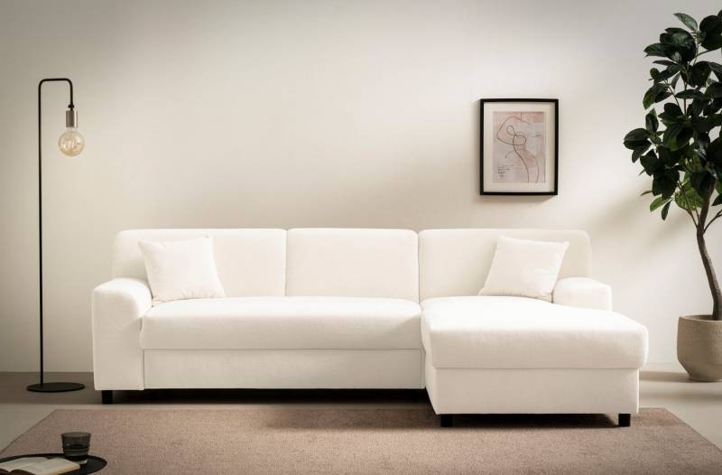 DOMO collection Ecksofa Turah 2, L-Form, Cord oder Luxus-Microfaser, komfortabler Federkern, B/T/H: 241/146/79 cm, incl. Zierkissen, wahlweise mit Bettfunktion DOMO collection Ecksofa Turah 2, L-Form, Cord oder Luxus-Microfaser, komfortabler Federkern, B/T/H: 241/146/79 cm, incl. Zierkissen, wahlweise mit Bettfunktion von DOMO collection