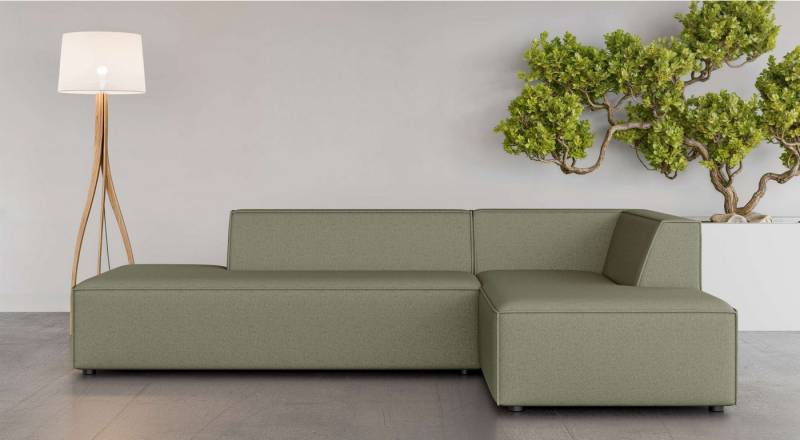 INOSIGN Ecksofa Ecksofa Cavan mit Ottomane links oder rechts bestellbar, L-Form mit Wellenunterfederung, Maße B/T/H: 270/180/72 cm von INOSIGN