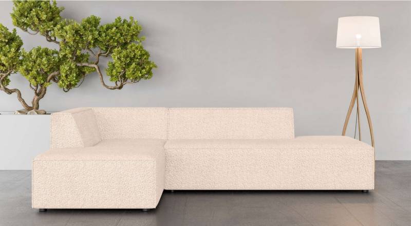 INOSIGN Ecksofa Ecksofa Cavan mit Ottomane links oder rechts bestellbar, L-Form mit Wellenunterfederung, Maße B/T/H: 270/180/72 cm von INOSIGN