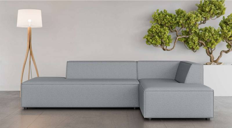 INOSIGN Ecksofa Ecksofa Cavan mit Ottomane links oder rechts bestellbar, L-Form mit Wellenunterfederung, Maße B/T/H: 270/180/72 cm von INOSIGN