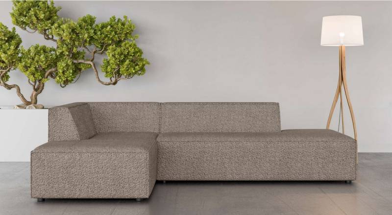 INOSIGN Ecksofa Ecksofa Cavan mit Ottomane links oder rechts bestellbar, L-Form mit Wellenunterfederung, Maße B/T/H: 270/180/72 cm von INOSIGN