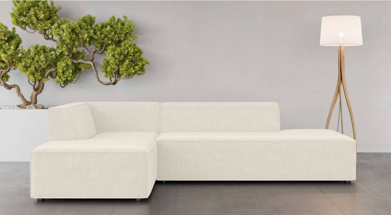 INOSIGN Ecksofa Ecksofa Cavan mit Ottomane links oder rechts bestellbar, L-Form mit Wellenunterfederung, Maße B/T/H: 270/180/72 cm von INOSIGN