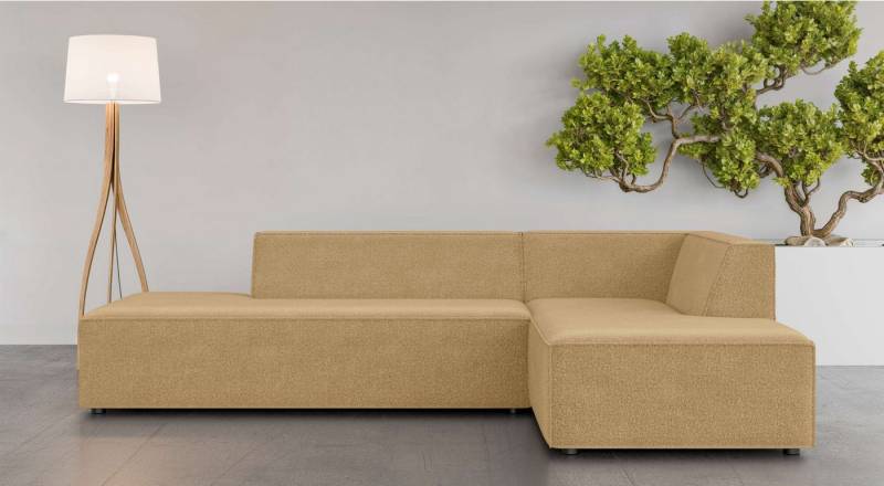 INOSIGN Ecksofa Ecksofa Cavan mit Ottomane links oder rechts bestellbar, L-Form mit Wellenunterfederung, Maße B/T/H: 270/180/72 cm von INOSIGN