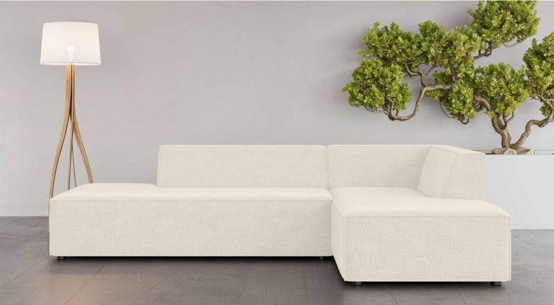 INOSIGN Ecksofa Ecksofa Cavan mit Ottomane links oder rechts bestellbar, L-Form mit Wellenunterfederung, Maße B/T/H: 270/180/72 cm von INOSIGN