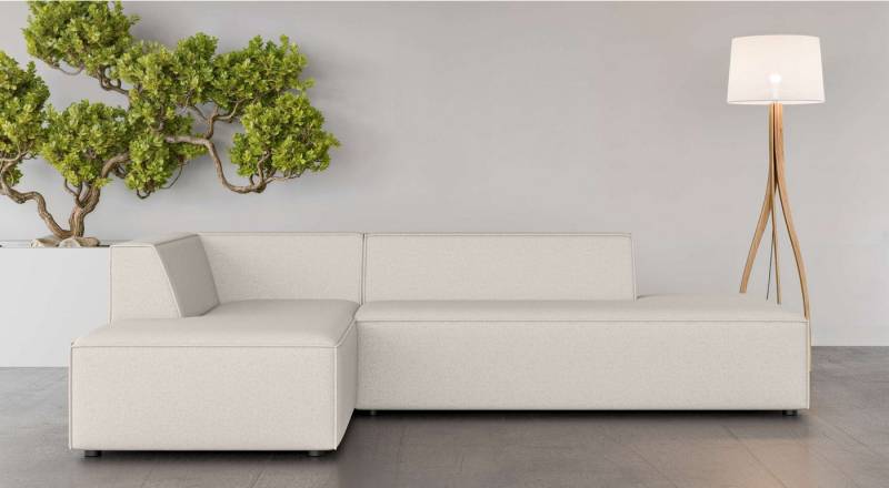 INOSIGN Ecksofa Ecksofa Cavan mit Ottomane links oder rechts bestellbar, L-Form mit Wellenunterfederung, Maße B/T/H: 270/180/72 cm von INOSIGN
