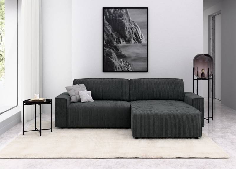 INOSIGN Ecksofa Chance, Recamiere beidseitig montierbar, Schlaffunktion, Breite 265 cm, in Cordstoff HYPER, mit Schlaffunktion und Bettkasten von INOSIGN