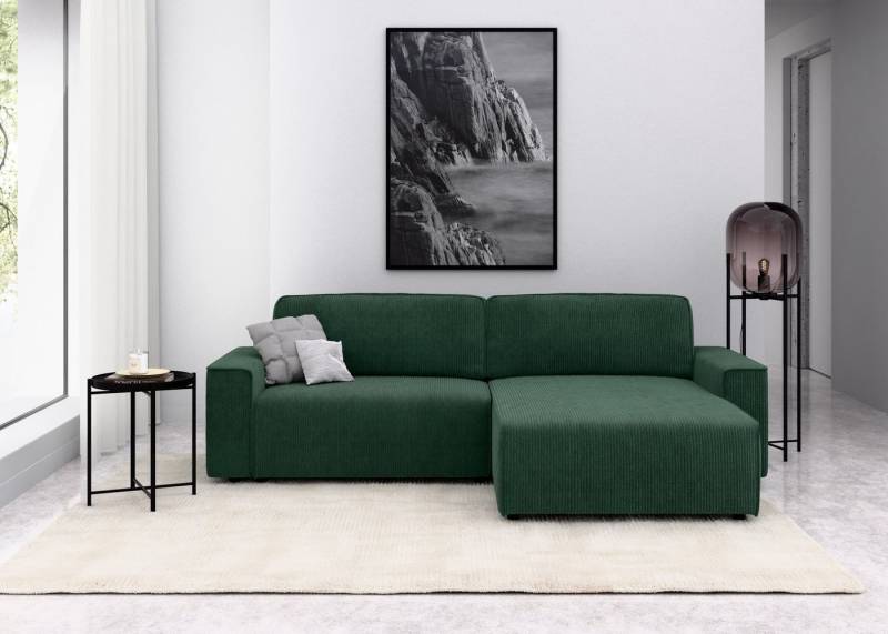 INOSIGN Ecksofa Chance, Recamiere beidseitig montierbar, Schlaffunktion, Breite 265 cm, in Cordstoff HYPER, mit Schlaffunktion und Bettkasten von INOSIGN