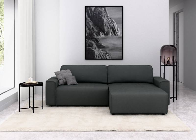 INOSIGN Ecksofa Chance, Recamiere beidseitig montierbar, Schlaffunktion, Breite 265 cm, in Struktur fein LINO, mit Schlaffunktion und Bettkasten von INOSIGN