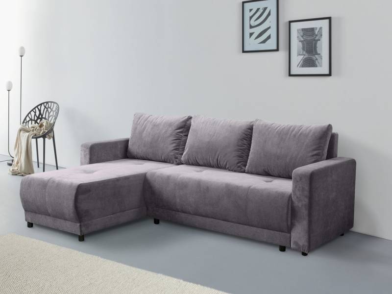 INOSIGN Ecksofa Navarra, Schlafsofa, 230cm, m. Bettfunktion (115/200cm) und Bettkasten, Recamiere beidseitig montierbar, in Cord von INOSIGN