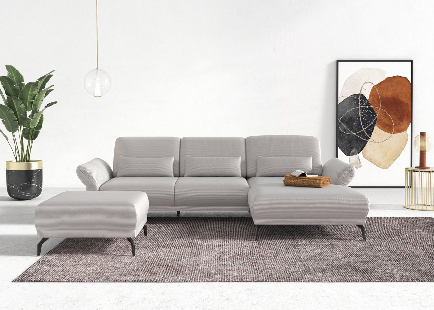 INOSIGN Ecksofa Coco L-Form, Sitztiefen-, Arm- und Kopfteilverstellung, Cord-Bezug, Fußhöhe 15 cm INOSIGN Ecksofa Coco L-Form, Sitztiefen-, Arm- und Kopfteilverstellung, Cord-Bezug, Fußhöhe 15 cm von INOSIGN