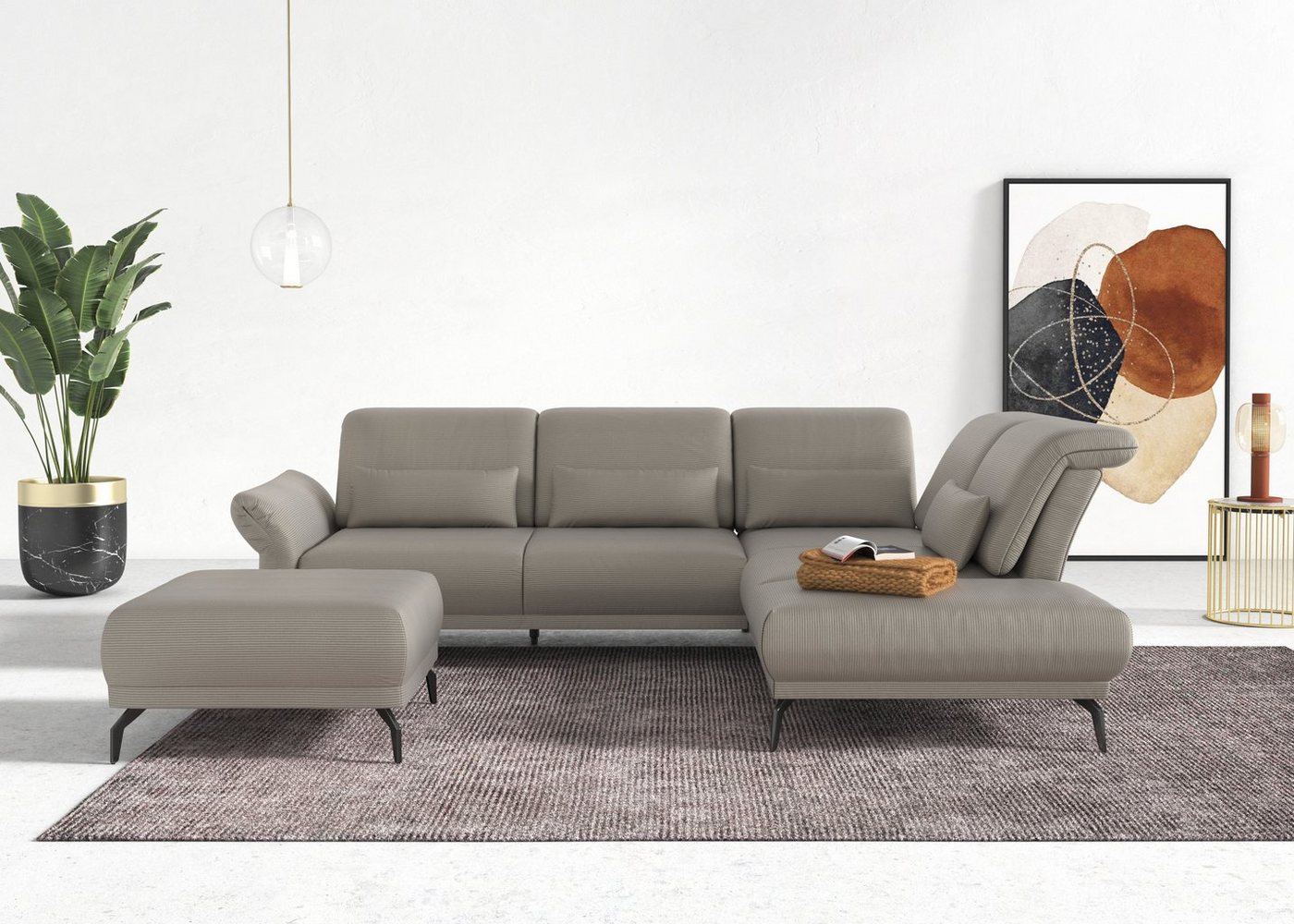 INOSIGN Ecksofa Coco L-Form, Sitztiefen-, Arm- und Kopfteilverstellung, Cord-Bezug, Fußhöhe 15 cm INOSIGN Ecksofa Coco L-Form, Sitztiefen-, Arm- und Kopfteilverstellung, Cord-Bezug, Fußhöhe 15 cm von INOSIGN